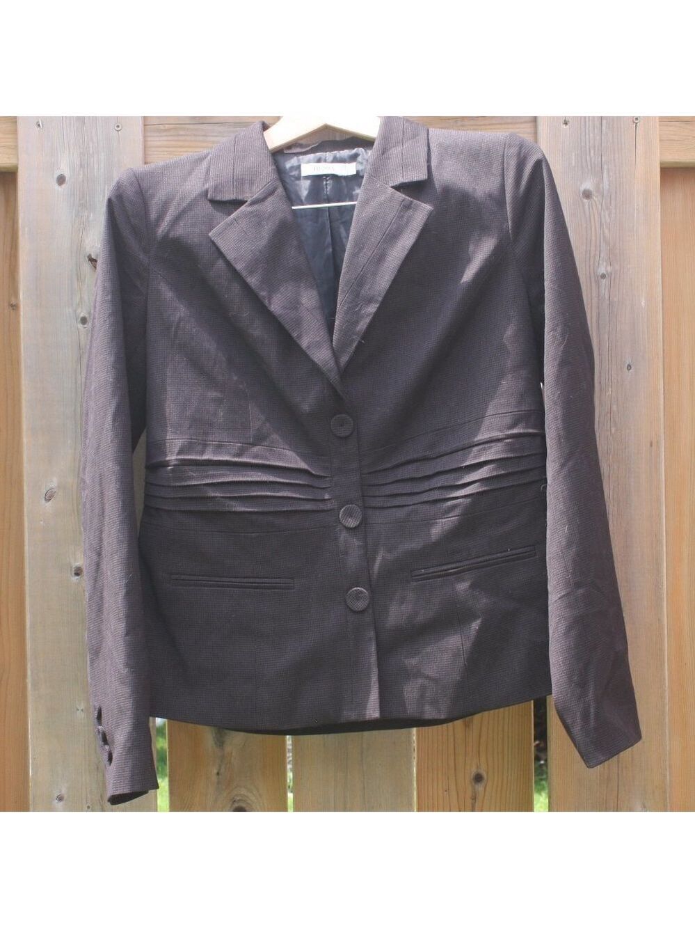 Ricki's Brown Checkered Stripe Blazer Size 10